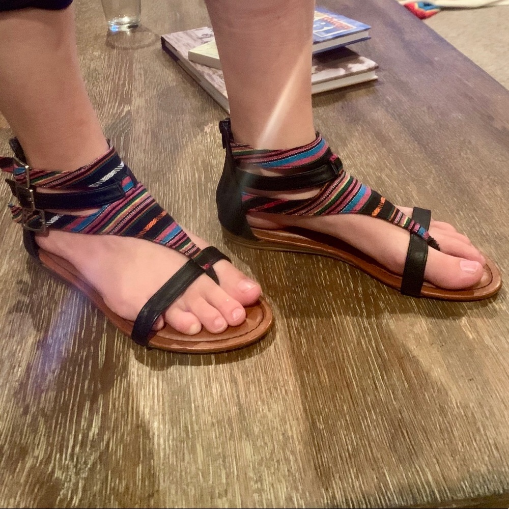 Striped sandals with buckle detail💓🖤💙 - Picture 8 of 8